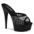 Pleaser DELIGHT-601-6RM Mules con Plateau Camoscio Sintetico Strass Nero EU-37 / US-7