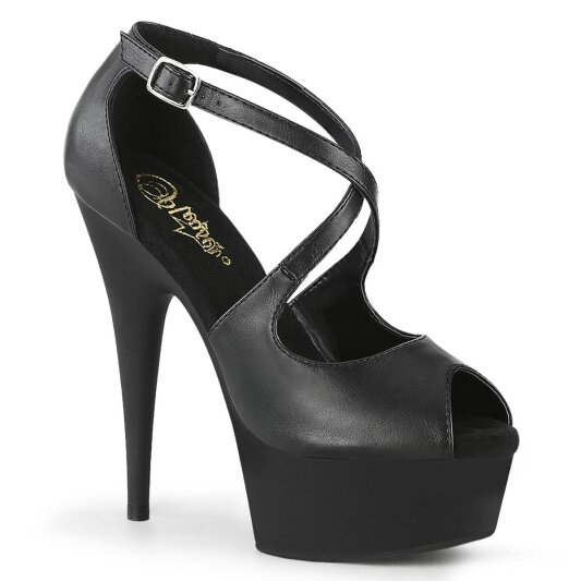 Pleaser DELIGHT-621 Sandali con Plateau Similpelle Nero EU-39 / US-9