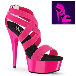 Pleaser DELIGHT-669UV Sandali con Plateau Neon Rosa EU-37...