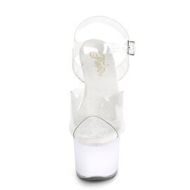 Pleaser DISCOLITE-708 Sandali con Plateau Trasparente...