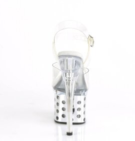 Pleaser DISCOLITE-708DOTS Sandali con Plateau Trasparente Multicolore EU-36 / US-6