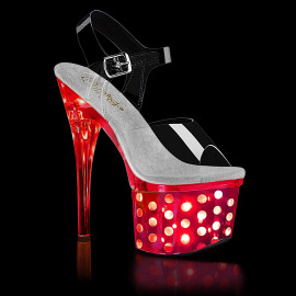 Pleaser DISCOLITE-708DOTS Sandali con Plateau Trasparente...