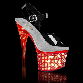 Pleaser DISCOLITE-708FLP Sandali con Plateau Trasparente...