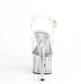 Pleaser DISCOLITE-708FLP Sandali con Plateau Trasparente Multicolore EU-40 / US-10