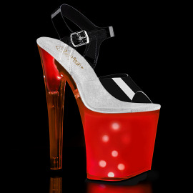 Pleaser DISCOLITE-808 Sandali con Plateau Trasparente...