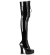 Pleaser ELECTRA-3023 Stivali sopra il Ginocchio Vernice Nero EU-42 / US-12