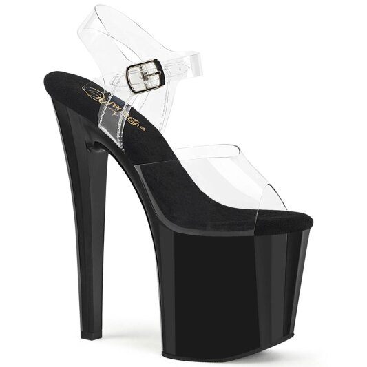 Pleaser ENCHANT-708 Sandali con Plateau Trasparente Nero EU-39 / US-9