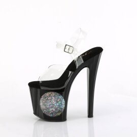 Pleaser ENCHANT-708LT-CIRCLE Sandali con Plateau Trasparente Nero EU-35 / US-5