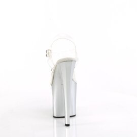 Pleaser ENCHANT-708LT-CIRCLE Sandali con Plateau Trasparente Argento EU-37 / US-7