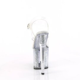 Pleaser ENCHANT-708RSI Sandali con Plateau Glitter Trasparente Argento EU-37 / US-7
