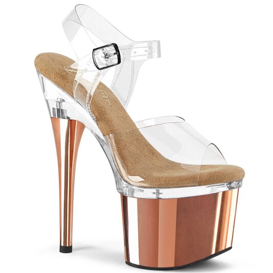 Pleaser ESTEEM-708 Sandali con Plateau Cromato Dorato Rosa EU-36 / US-6