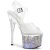 Pleaser ESTEEM-708CK Sandali con Plateau Ologramma Trasparente Argento EU-35 / US-5