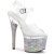 Pleaser ESTEEM-708DM Sandali con Plateau Strass Trasparente Argento EU-35 / US-5