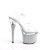 Pleaser ESTEEM-708DM Sandali con Plateau Strass Trasparente Argento EU-35 / US-5