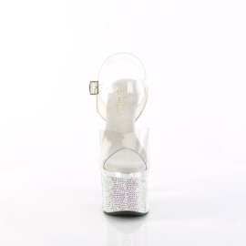 Pleaser ESTEEM-708DM Sandali con Plateau Strass Cromato...