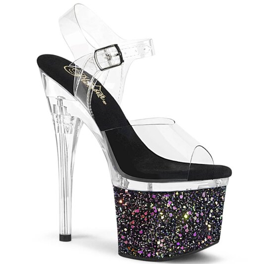 Pleaser ESTEEM-708LG Sandali con Plateau Glitter Trasparente Multicolore EU-38 / US-8