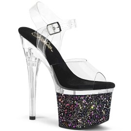 Pleaser ESTEEM-708LG Sandali con Plateau Glitter Trasparente Multicolore EU-38 / US-8