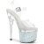 Pleaser ESTEEM-708LG Sandali con Plateau Glitter Trasparente Bianco EU-35 / US-5