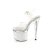 Pleaser ESTEEM-708LG Sandali con Plateau Glitter Trasparente Bianco EU-35 / US-5