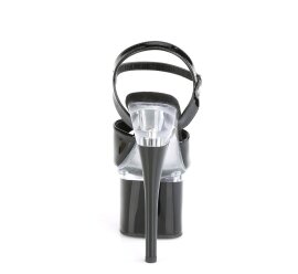 Pleaser ESTEEM-709 Sandali con Plateau Vernice Nero Trasparente EU-40 / US-10