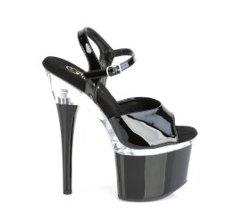 Pleaser ESTEEM-709 Sandali con Plateau Vernice Nero Trasparente EU-40 / US-10