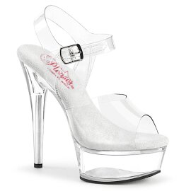 Pleaser EXCITE-608 Sandali con Plateau Trasparente EU-37...