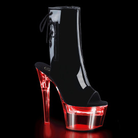 Pleaser FLASHDANCE-1018-7 Stivaletti con Plateau Vernice Nero Multicolore EU-35 / US-5