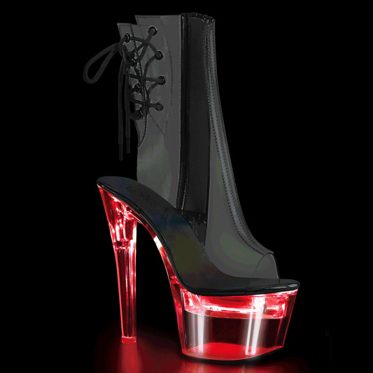 Pleaser FLASHDANCE-1018C-7 Stivaletti con Plateau Trasparente EU-36 / US-6
