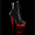 Pleaser FLASHDANCE-1020-8 Stivaletti con Plateau Vernice Nero Multicolore EU-35 / US-5