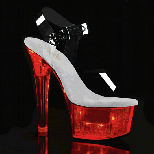 Pleaser FLASHDANCE-608CH Sandali con Plateau Trasparente Multicolore EU-40 / US-10