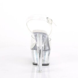 Pleaser FLASHDANCE-608CH Sandali con Plateau Trasparente Multicolore EU-39 / US-9
