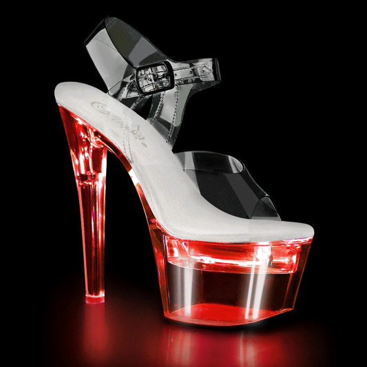 Pleaser FLASHDANCE-708 Sandali con Plateau Trasparente Multicolore EU-37 / US-7