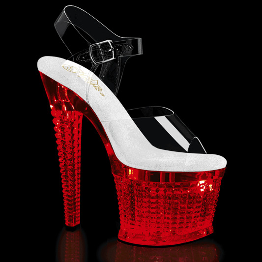 Pleaser FLASHDANCE-708SPEC Sandali con Plateau Trasparente Multicolore EU-37 / US-7