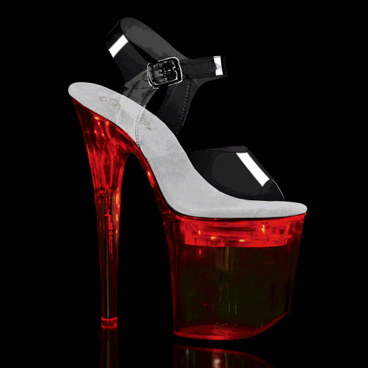 Pleaser FLASHDANCE-808 Sandali con Plateau Trasparente Multicolore EU-37 / US-7