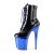 Pleaser FLAMINGO-1020 Stivaletti con Plateau Vernice Cromato Nero Blu EU-35 / US-5