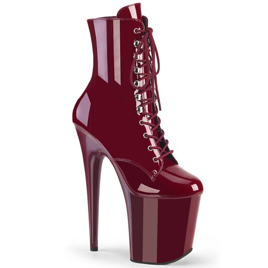 Pleaser FLAMINGO-1020 Stivaletti con Plateau Vernice Borgogna EU-35 / US-5