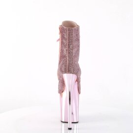 Pleaser FLAMINGO-1020CHRS Stivaletti con Plateau Strass Cromato Rosa Chiaro EU-35 / US-5