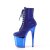 Pleaser FLAMINGO-1020CHRS Stivaletti con Plateau Strass Cromato Blu EU-40 / US-10