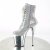 Pleaser FLAMINGO-1020CHRS Stivaletti con Plateau Multi Strass Cromato Argento EU-42 / US-12