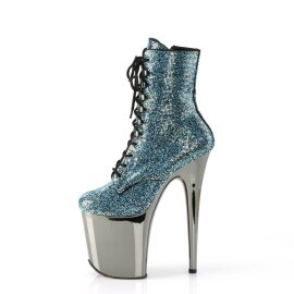 Pleaser FLAMINGO-1020CHRS Stivaletti con Plateau Strass Cromato Turchese EU-40 / US-10