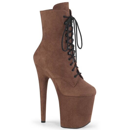Pleaser FLAMINGO-1020FS Stivaletti con Plateau Camoscio Sintetico Caramello EU-41 / US-11