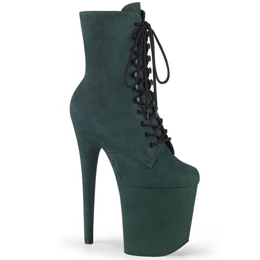 Pleaser FLAMINGO-1020FS Stivaletti con Plateau Scamosciato Verde EU-35 / US-5