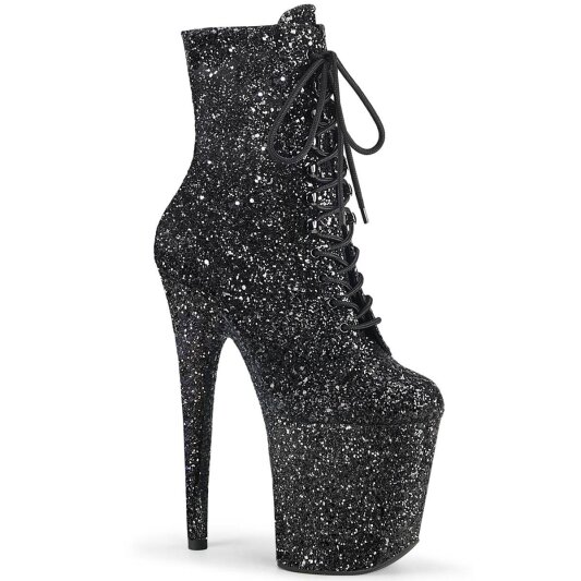 Pleaser FLAMINGO-1020GWR Stivaletti con Plateau Glitter Nero EU-41 / US-11