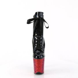 Pleaser FLAMINGO-1020HG Stivaletti con Plateau Vernice Glitter Nero Multicolore EU-36 / US-6