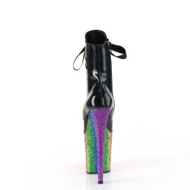 Pleaser FLAMINGO-1020HG Stivaletti con Plateau Vernice Glitter Nero Multicolore EU-36 / US-6