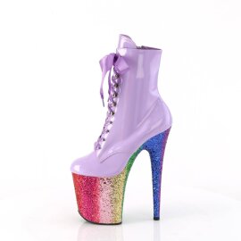 Pleaser FLAMINGO-1020HG Stivaletti con Plateau Vernice Glitter Viola Multicolore EU-38 / US-8