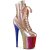 Pleaser FLAMINGO-1020HG Stivaletti con Plateau Vernice Glitter Dorato Rosa Multicolore EU-36 / US-6