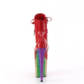Pleaser FLAMINGO-1020HG Stivaletti con Plateau Vernice Glitter Rosso Multicolore EU-35 / US-5