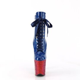 Pleaser FLAMINGO-1020HG Stivaletti con Plateau Vernice Glitter Blu Multicolore EU-37 / US-7