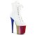 Pleaser FLAMINGO-1020HG Stivaletti con Plateau Vernice Glitter Bianco Multicolore EU-35 / US-5